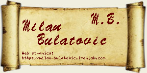 Milan Bulatović vizit kartica